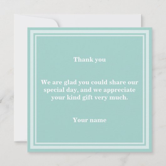 Monogramm Pfefferminzstreifen Dankeskarte (Rückseite)