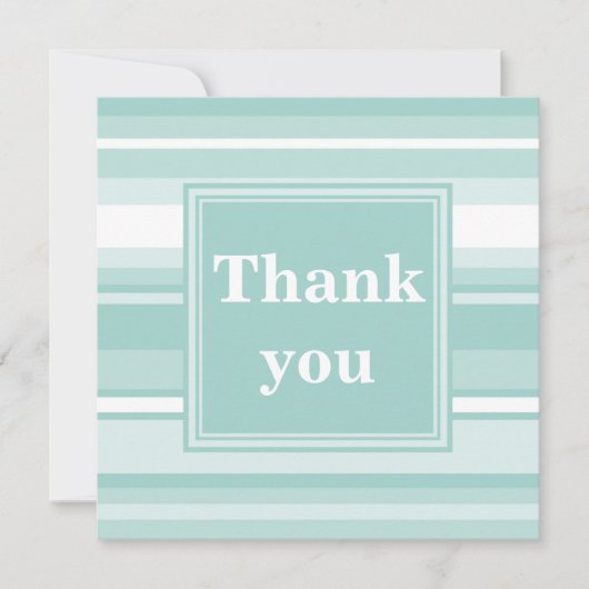Monogramm Pfefferminzstreifen Dankeskarte (Vorderseite)