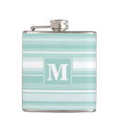 Monogramm Pfefferminzstreifen Flachmann (Vorderseite)