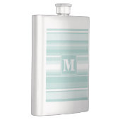 Monogramm Pfefferminzstreifen Flachmann (Rechts)