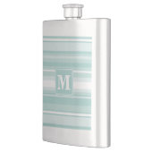 Monogramm Pfefferminzstreifen Flachmann (Links)