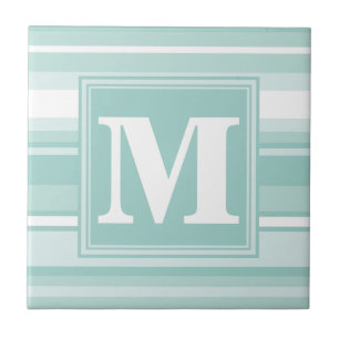 Monogramm Pfefferminzstreifen Fliese