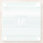 Monogramm Pfefferminzstreifen Glasuntersetzer (Rückseite)