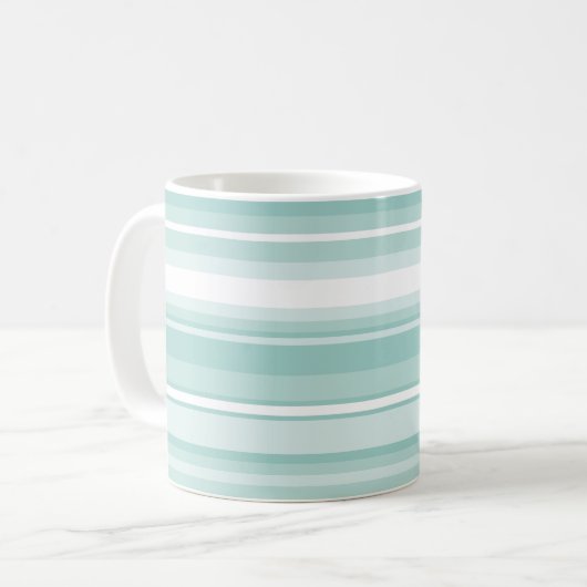 Monogramm Pfefferminzstreifen Kaffeetasse (Vorderseite Links)