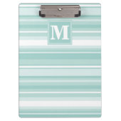 Monogramm Pfefferminzstreifen Klemmbrett (Vorderseite)