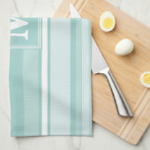 Monogramm Pfefferminzstreifen Küchentuch (Viertel Falte)