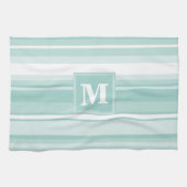 Monogramm Pfefferminzstreifen Küchentuch (Horizontal)
