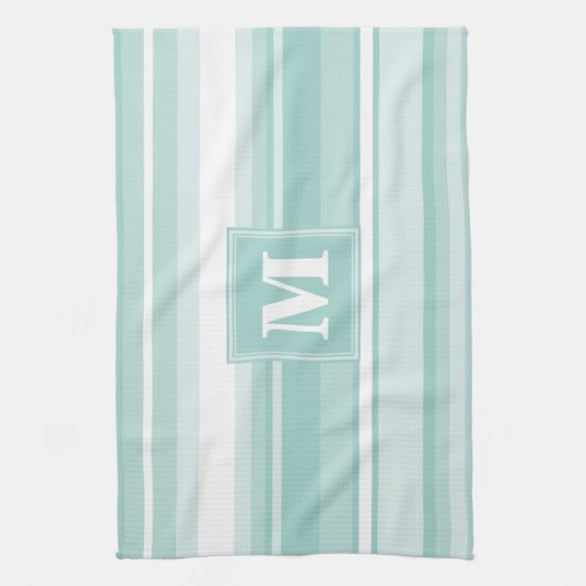 Monogramm Pfefferminzstreifen Küchentuch (Vertikal)