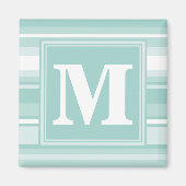 Monogramm Pfefferminzstreifen Magnet (Vorne)