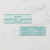 Monogramm Pfefferminzstreifen Mini Visitenkarte (Vorne/Hinten)