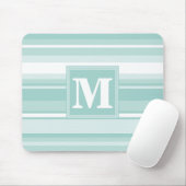 Monogramm Pfefferminzstreifen Mousepad (Mit Mouse)