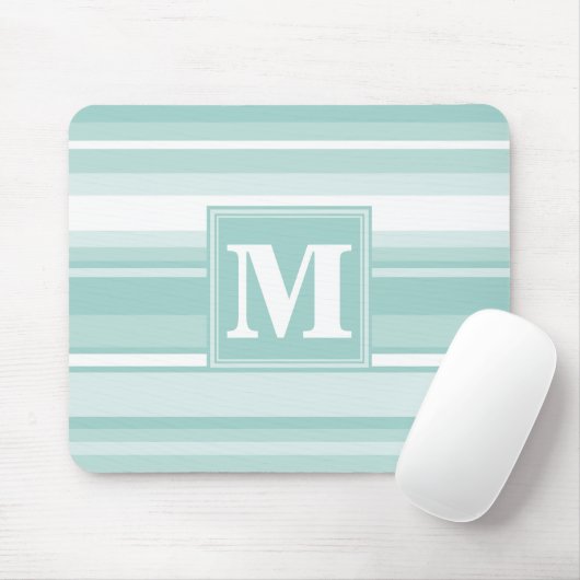 Monogramm Pfefferminzstreifen Mousepad (Mit Mouse)
