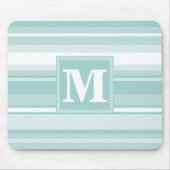 Monogramm Pfefferminzstreifen Mousepad (Vorne)