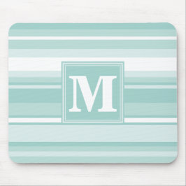 Monogramm Pfefferminzstreifen Mousepad