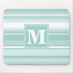 Monogramm Pfefferminzstreifen Mousepad