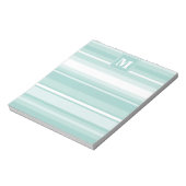 Monogramm Pfefferminzstreifen Notizblock (Rotiert)