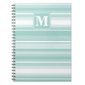 Monogramm Pfefferminzstreifen Notizblock (Vorderseite)