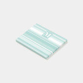 Monogramm Pfefferminzstreifen Post-it Klebezettel (angewinkelt)