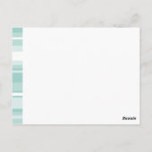 Monogramm Pfefferminzstreifen Postkarte (Rückseite)