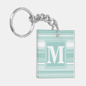Monogramm Pfefferminzstreifen Schlüsselanhänger (Vorderseite links)