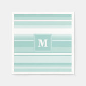Monogramm Pfefferminzstreifen Serviette (Vorderseite)