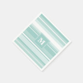 Monogramm Pfefferminzstreifen Serviette (Ecke)