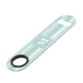 Monogramm Pfefferminzstreifen Speedflaschenöffner (Vorderseite Schrägansicht)