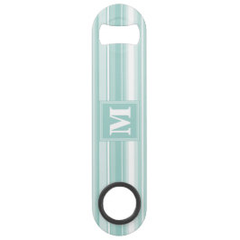 Monogramm Pfefferminzstreifen Speedflaschenöffner