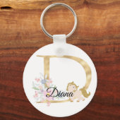 Monogramm Pferd niedlich florale mädchenhafte Pfer Schlüsselanhänger (Vorderseite)