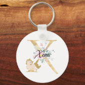 Monogramm Pferd niedlich florale mädchenhafte Pfer Schlüsselanhänger (Vorderseite)