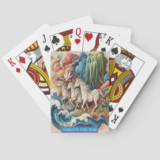 Monogramm Pferde & Waves Kids Match Game Spielkarten (Rückseite)