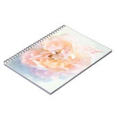 Monogramm-Pfingstrosen-Notizbuch Notizblock (Linke Seite)