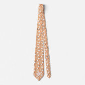 Monogramm Pfirsich und Weißes Floral Krawatte (Vorderseite)