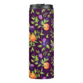 Monogramm Pfirsiche Pflaumen Lila Niedliches Obst Thermosbecher (Rückseite)