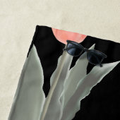 Monogramm-Pfirsichfarben mit elegantem Familiennam Strandtuch (Beispiel)