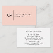 Monogramm Pfirsichkarte Visitenkarte (Vorne/Hinten)