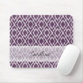 Monogramm-Pflaume lila Stammes- Ikat Mousepad (Mit Mouse)