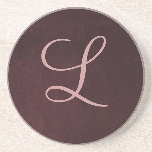Monogramm-Pflaumen-Untersetzer Untersetzer (Vorne)
