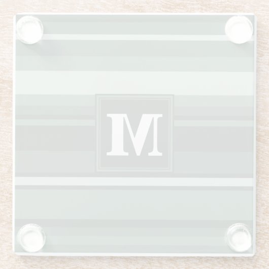 Monogramm Phalelgrün Glasuntersetzer (Rückseite)