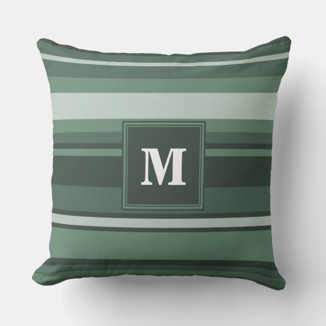 Monogramm Phalelgrün Kissen (Vorderseite)