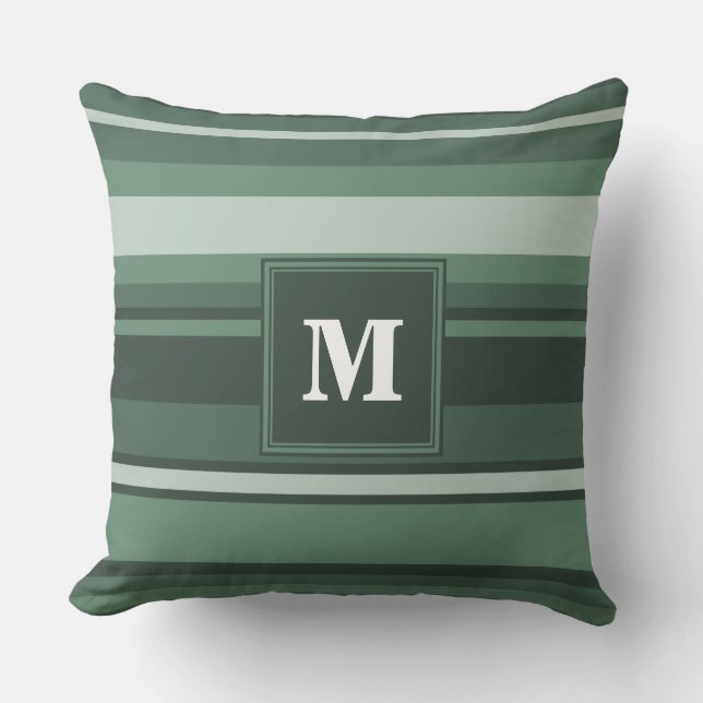 Monogramm Phalelgrün Kissen (Vorderseite)