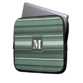Monogramm Phalelgrün Laptopschutzhülle (Vorderseite Links)