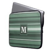Monogramm Phalelgrün Laptopschutzhülle (Vorderseite Links)