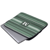 Monogramm Phalelgrün Laptopschutzhülle (Vorne Knopf)