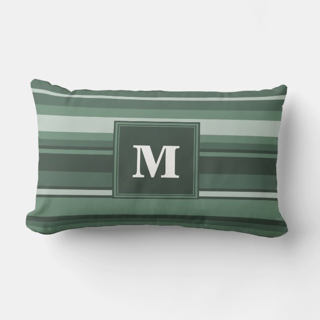 Monogramm Phalelgrün Lendenkissen (Vorderseite)