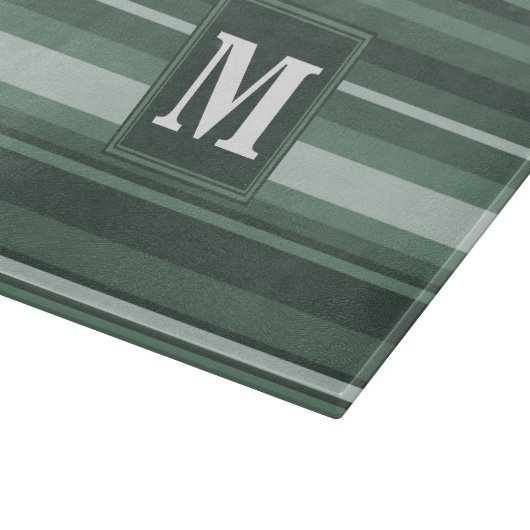 Monogramm Phalelgrün Schneidebrett (Ecke)