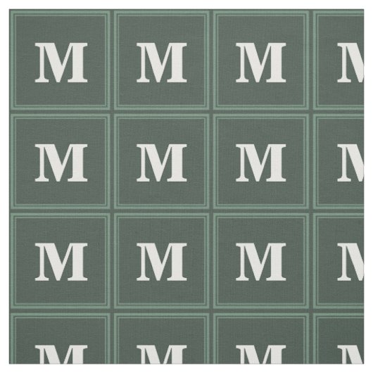 Monogramm Phalelgrün Stoff (Muster)
