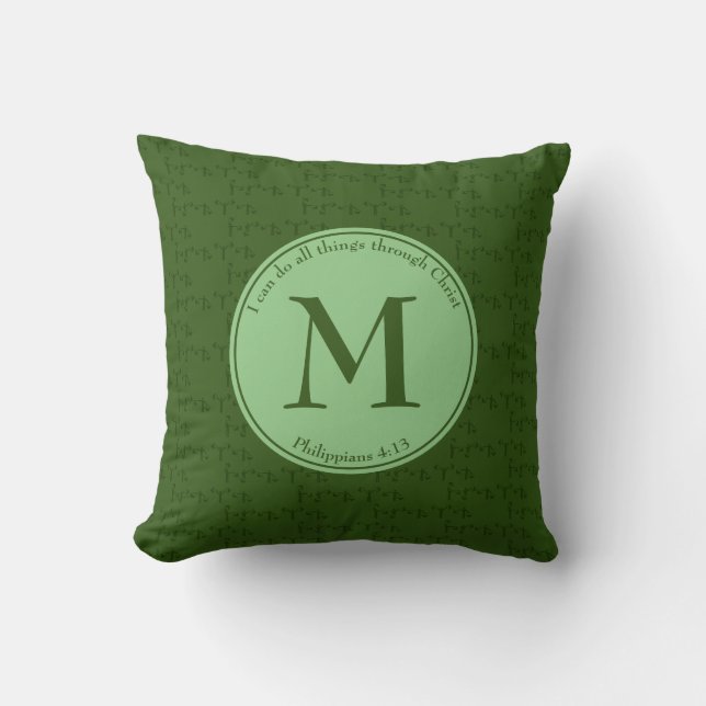 MONOGRAMM | Philippinen 4:13 | GREEN | Reversible Kissen (Vorderseite)