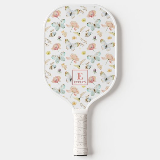 Monogramm-Pickleball-Schläger Schmetterlinge Pickleball Schläger (Vorderseite)