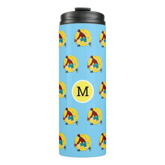 Monogramm-Pickleball Thermosbecher (Vorderseite)